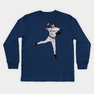 Derek Jeter Jump Throw Kids Long Sleeve T-Shirt